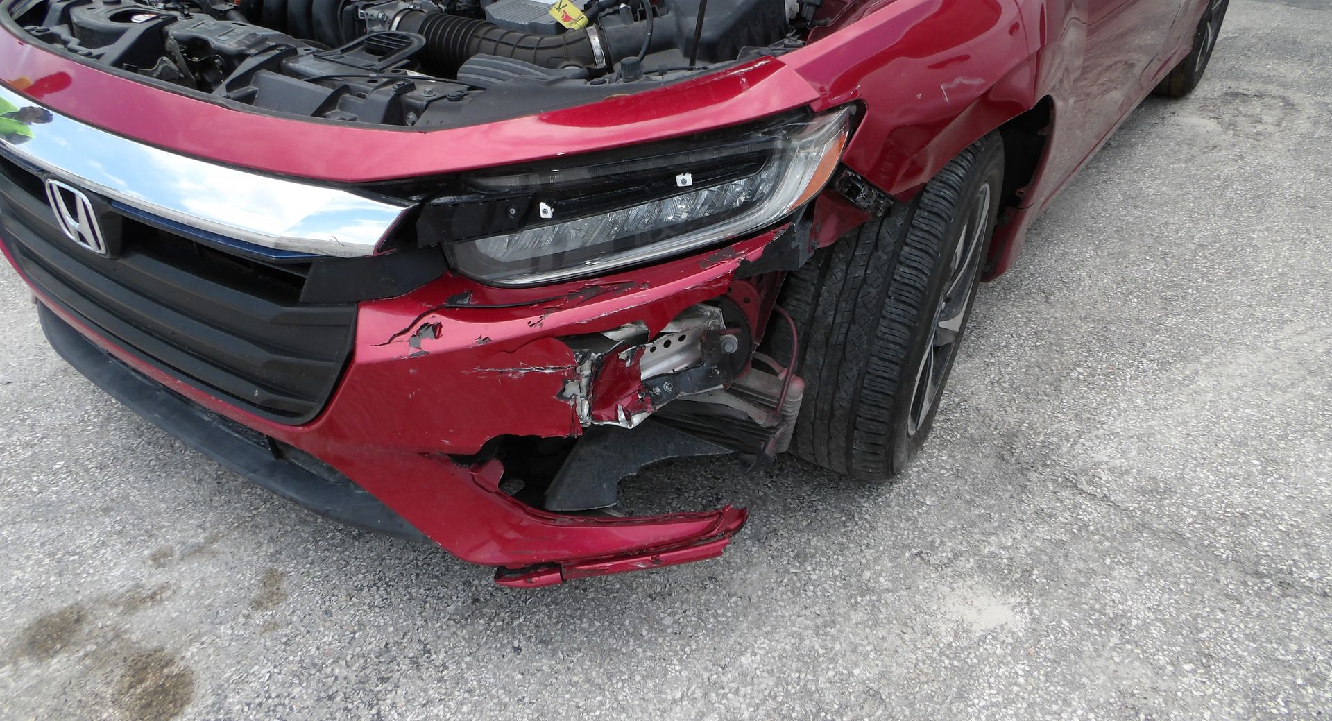 Car damaged in an accident